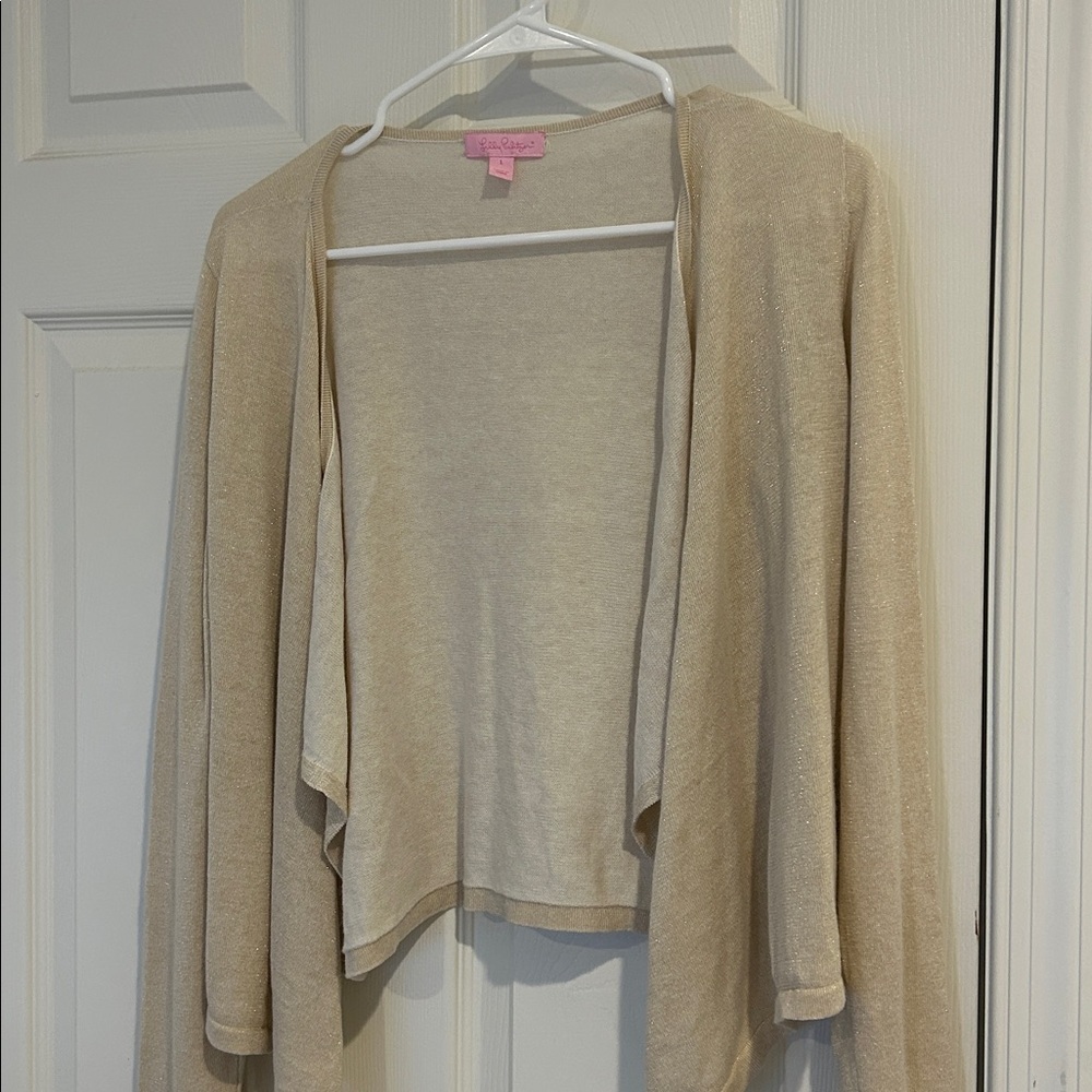 Lilly Pulitzer gold lightweight drapey sweater